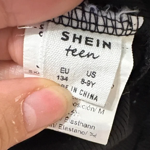 SHEIN Black Asymmetrical Kids Tee - Picture 3 of 3